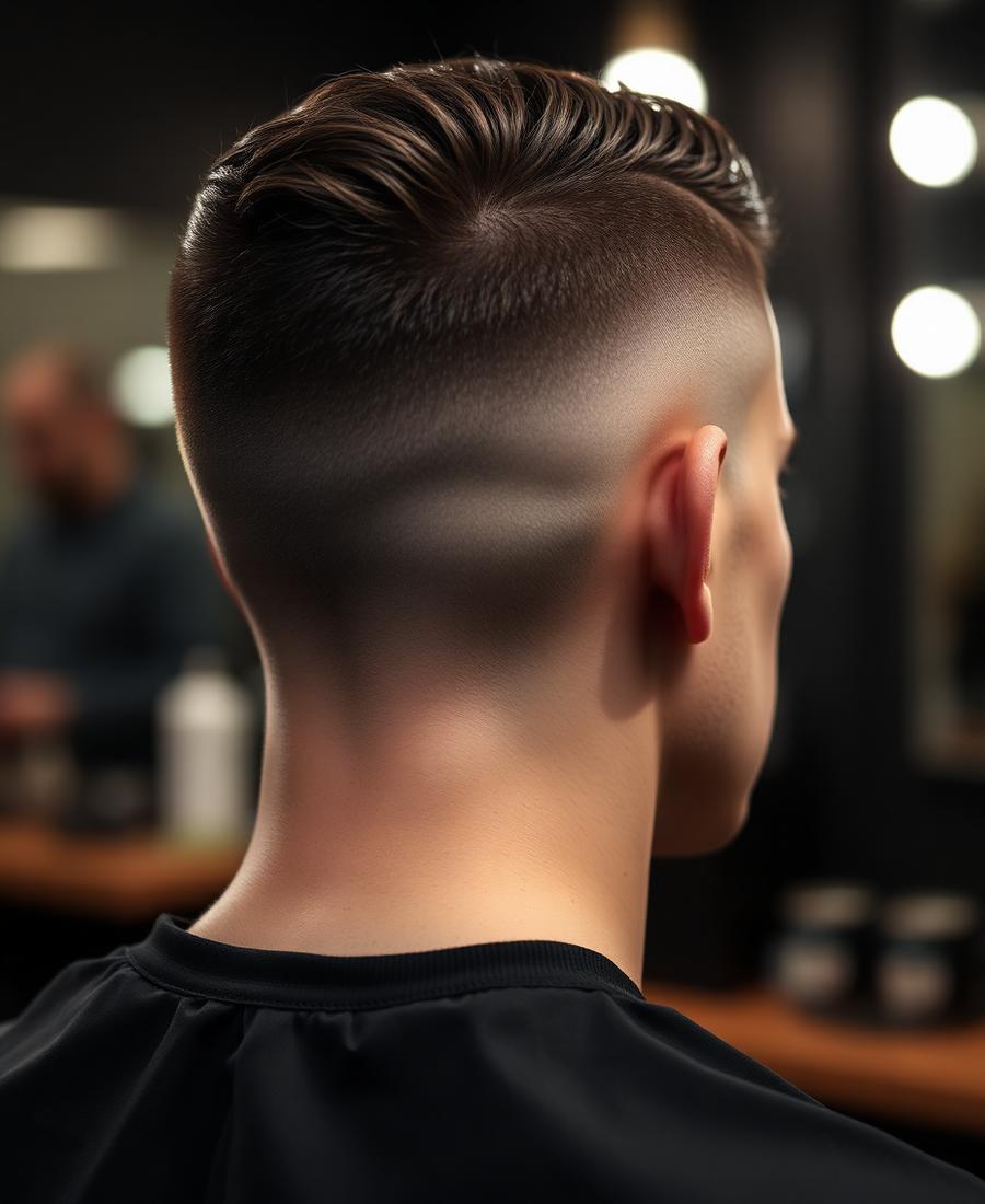 Degradê masculino (fade) feito por barbeiro especialista